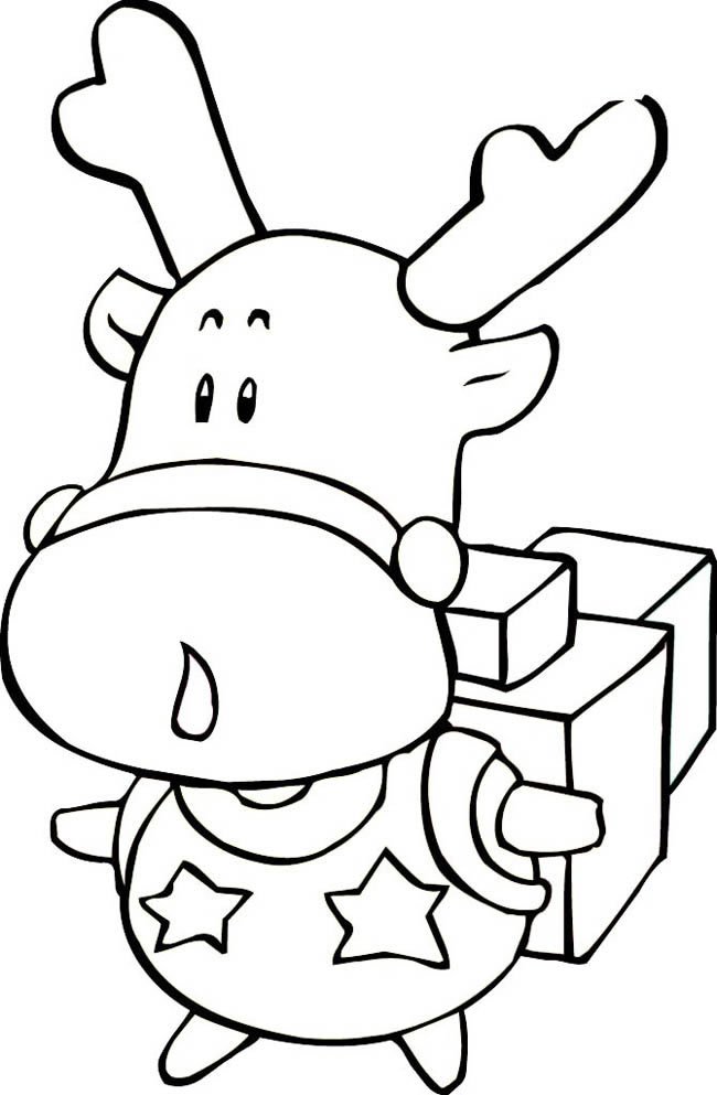 卡通麋鹿动物简笔画步骤图片大全