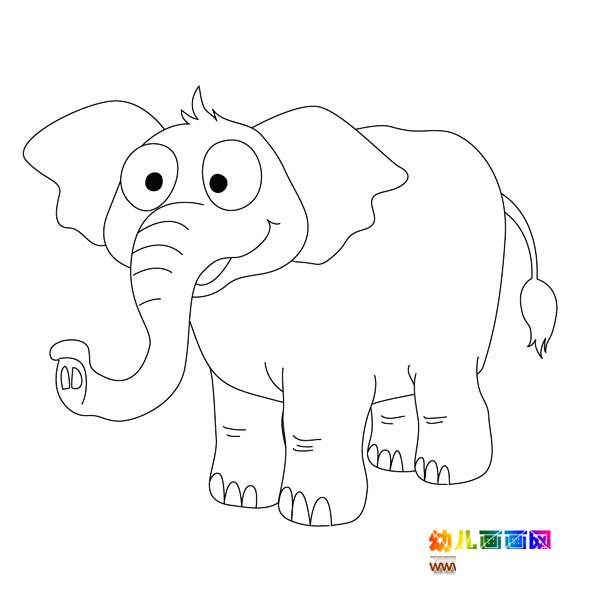 儿童简笔画:开心的大象