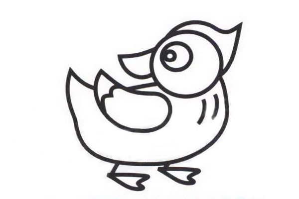 鸳鸯简笔画步骤四