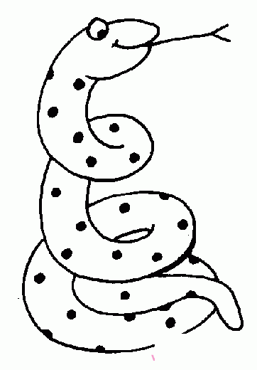 动物简笔画：吐信子的蛇