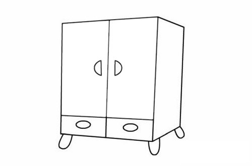柜子简笔画图片步骤五
