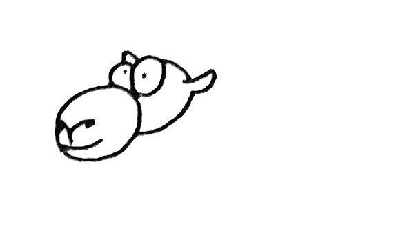 骆驼简笔画步骤1