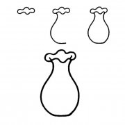 花瓶物品简笔画步骤图片大全三