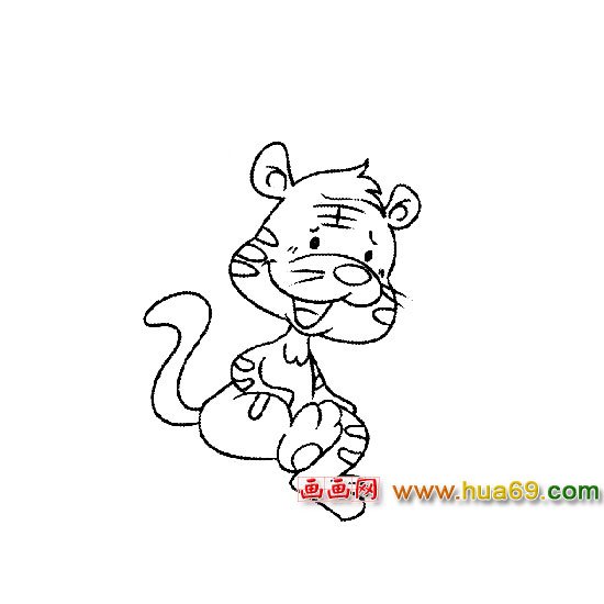 可爱的小老虎简笔画5