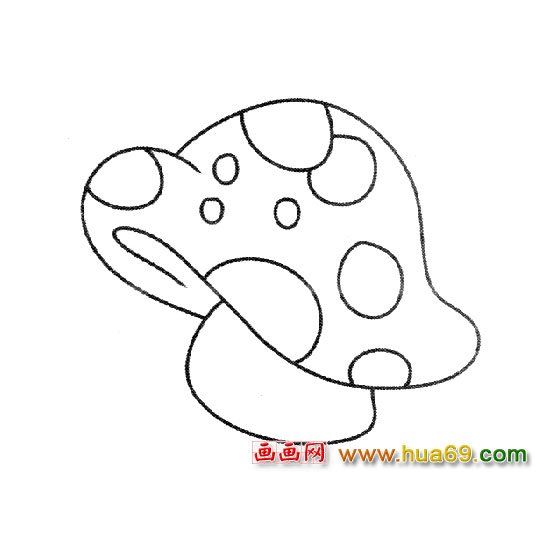 植物简笔画：一个蘑菇
