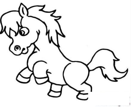 卡通小马简笔画图片