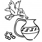 乌鸦喝水故事简笔画图片