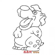 搞笑的小狗（简笔画）2