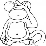 捂眼晴的猴子动物简笔画步骤图片大全