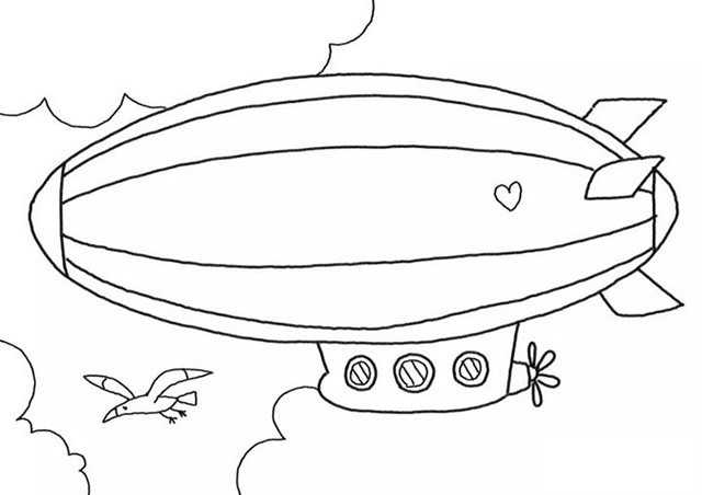 飞艇简笔画