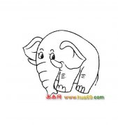 坐在地上的大象简笔画5