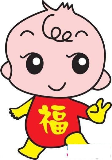 可爱的彩色福娃简笔画