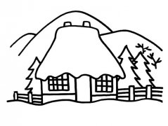 冬天雪景风景简笔画步骤图片大全