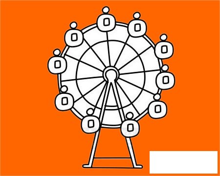 摩天轮简笔画图片