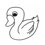 可爱的小天鹅简笔画图片
