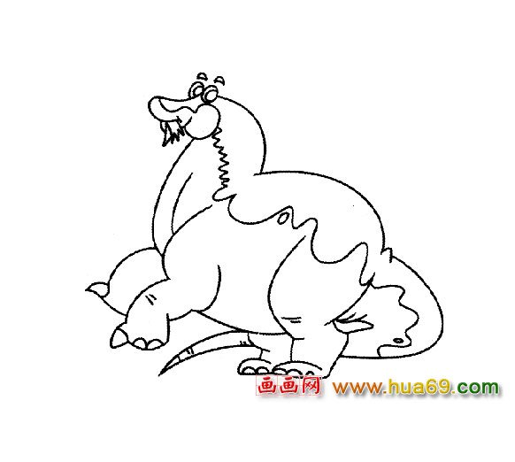 肥胖的恐龙简笔画1