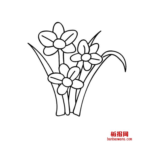 水仙简笔画花卉类简笔画