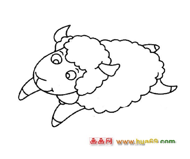 奔跑的小羊_动物简笔画