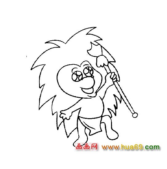 简笔画:刺猬小卫士3