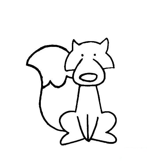 大灰狼的简笔画法