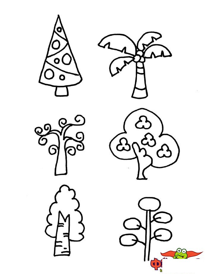 大树怎么画才好看图片,各种大树简笔画图片大全