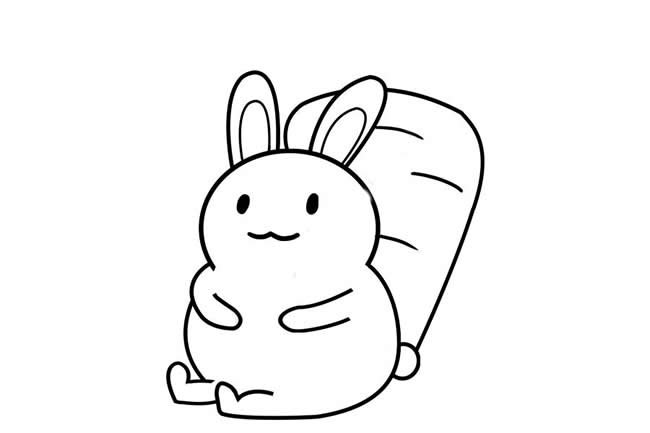 小兔子背着胡萝卜简笔画