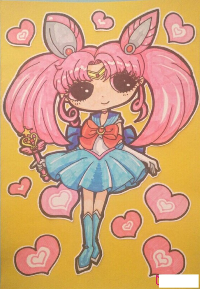 美少女战士儿童画,漂亮的小姑娘儿童画图片