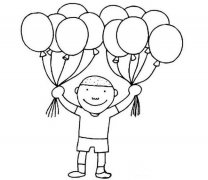 拿气球的小孩人物简笔画步骤图片大全