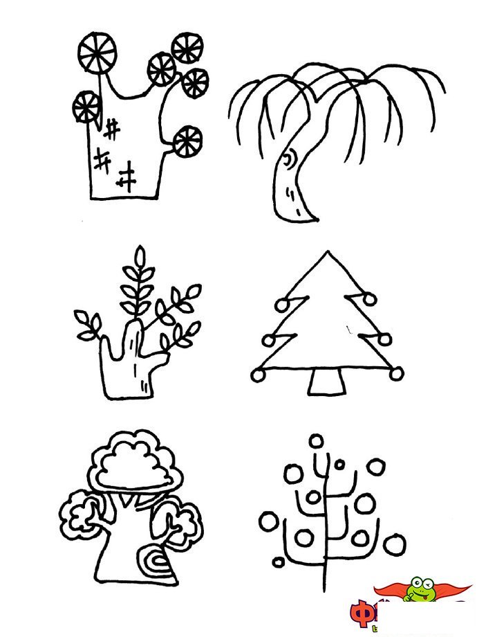 大树怎么画才好看图片,各种大树简笔画图片大全