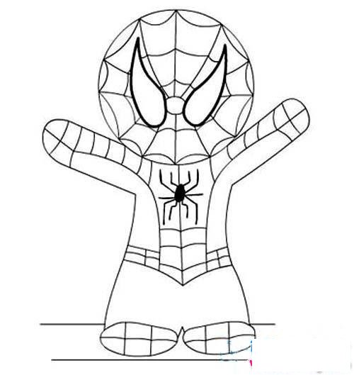 儿童q版蜘蛛侠简笔画图片