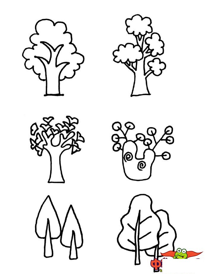大树怎么画才好看图片,各种大树简笔画图片大全