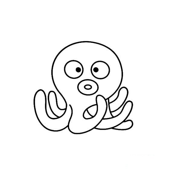 乌贼的简笔画法
