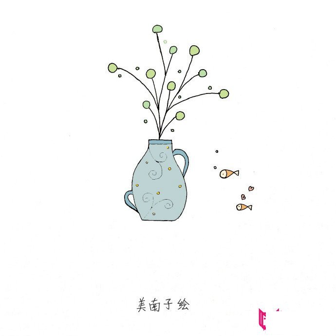 唯美小清新简笔画大全,可爱的植物盆栽简笔画