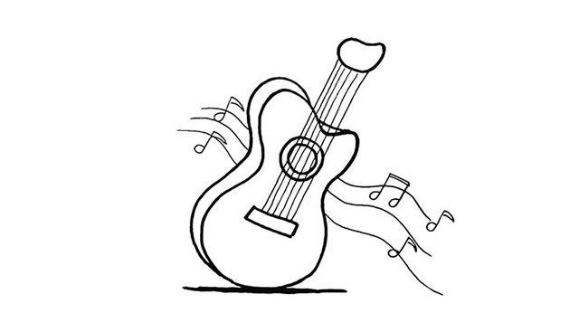 吉他简笔画步骤图
