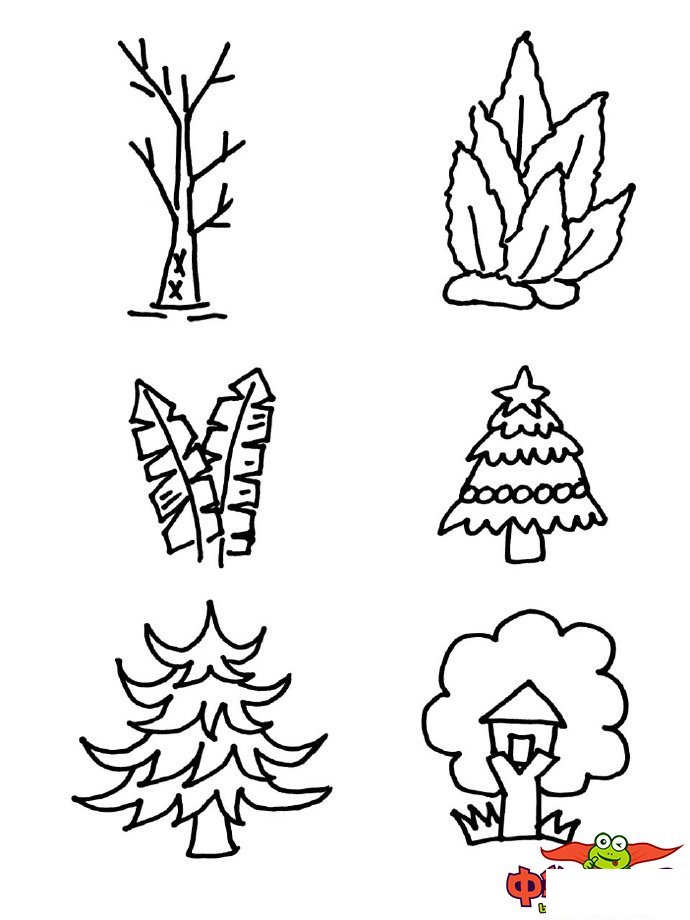 大树怎么画才好看图片,各种大树简笔画图片大全