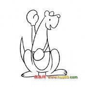 袋鼠简笔画：拳击高手1