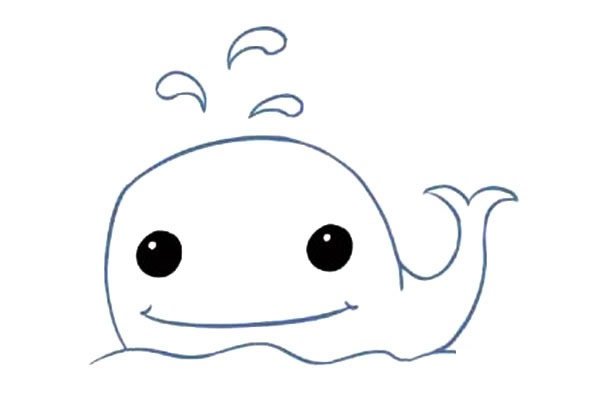 可爱的鲸鱼简笔画步骤图解