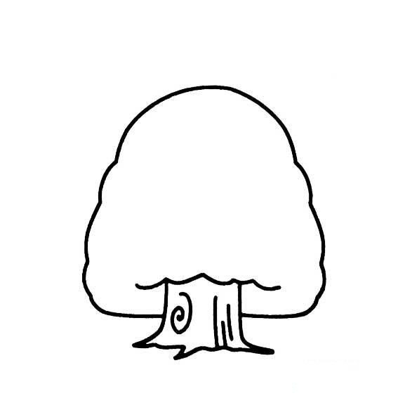 儿童学画一棵粗壮的大树画法