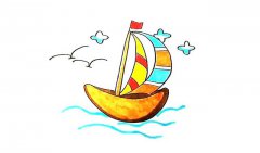 简单几步画出帆船简笔画步骤图解教程