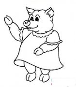 卡通猪简笔画图片