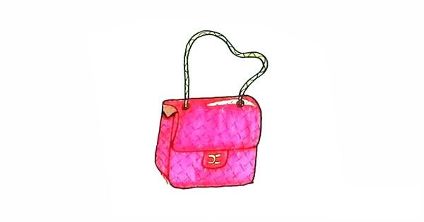 粉红女包包简笔画