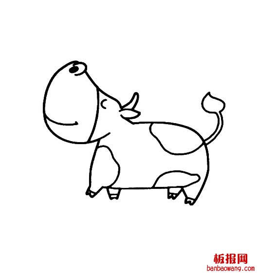奶牛的简易画法6
