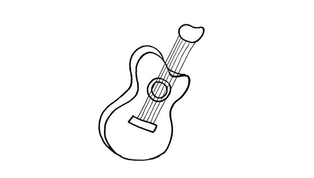 吉他简笔画步骤图
