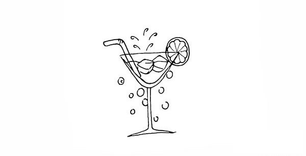 饮料果汁简笔画彩色画法