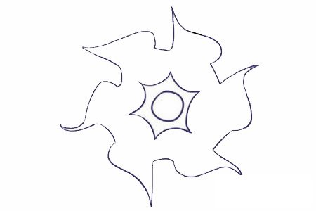 曼陀罗简笔画图片步骤三