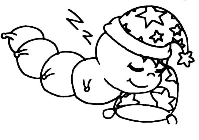 睡觉的毛毛虫简笔画图片