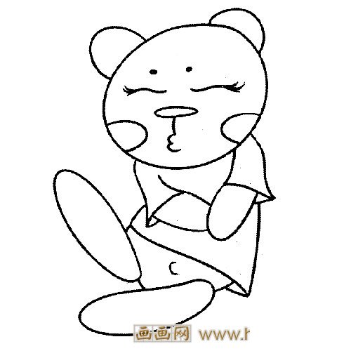 动物简笔画:睡觉的小熊猫