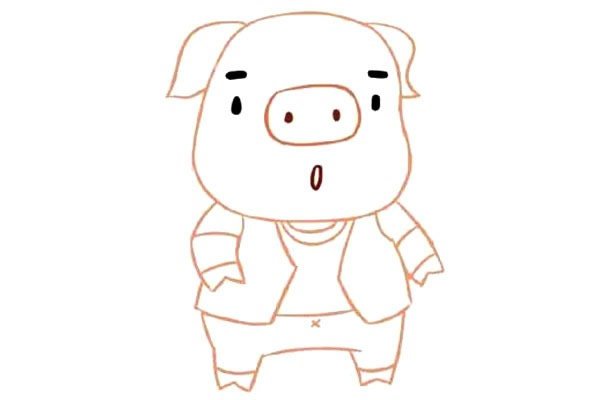 卡通小猪简笔画
