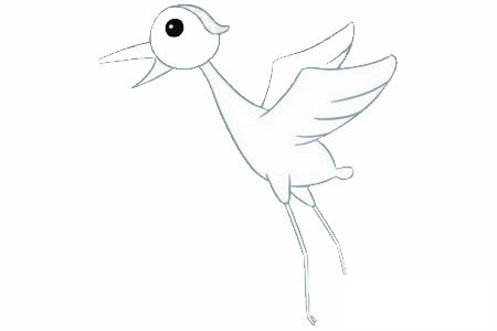 飞鹤简笔画图片步骤三