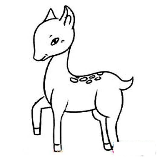 小鹿侧面简笔画图片
